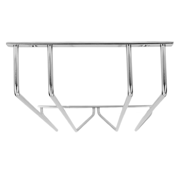 Rustfritt stål dobbelt rad vinglass Stativ Oppbevaringsstativ Henge Stemware Holder under skap