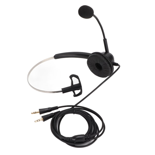 H360‑PC PC Monaural Headset Ledningsført Enkelt Øre Headset med 3 Sektioner Dobbelt 3,5 mm Stik og Støjreducerende Mikrofon