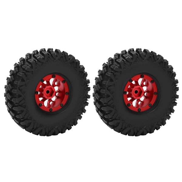 2 st/set 1,9 tum RC-bil Hjulfälg Däck Set för AXIAL SCX10 1/10 Crawler Bil Uppgraderingar Delar Röd