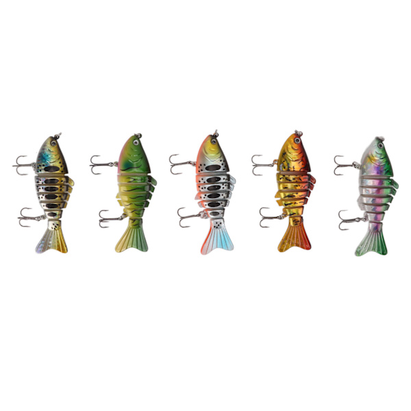 5 stk 15g 9,5 cm Multi-leddet Fiskeagn Bærbar Segment Realistisk Svømmeagn for Ferskvann Saltvann