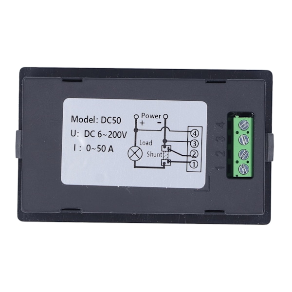 LCD-strömmätare Multifunktionell digital spänningsström Batterikapacitetsmonitor DC6‑200V