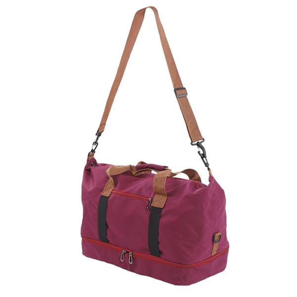 Reise-Weekendbag med Tørr/Vått-Separering Sportsgym Bag Skulderbag Stor Kapasitet for Menn Kvinner Lilla