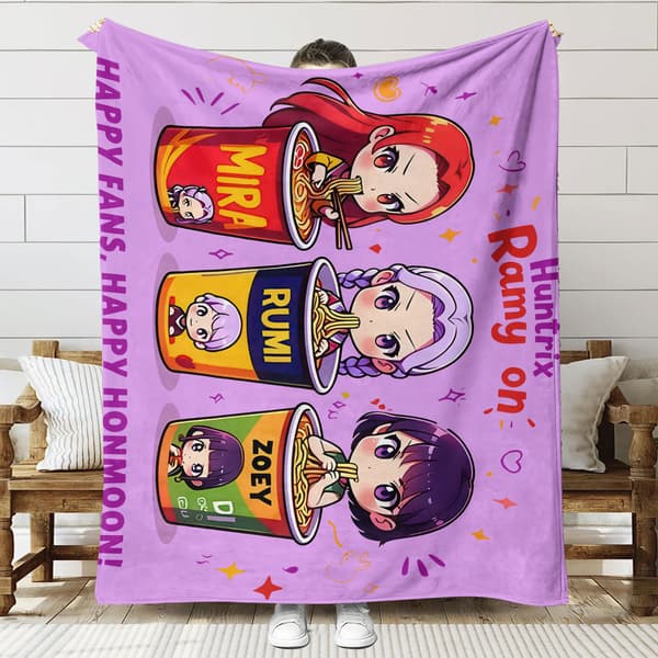 Huntrix K-Pop Printed Blanket | Flannel Throw Compatible with Sofa & Bed (Anime Theme)]SNT043]150+200cm SNT043 SNT043 150+200cm