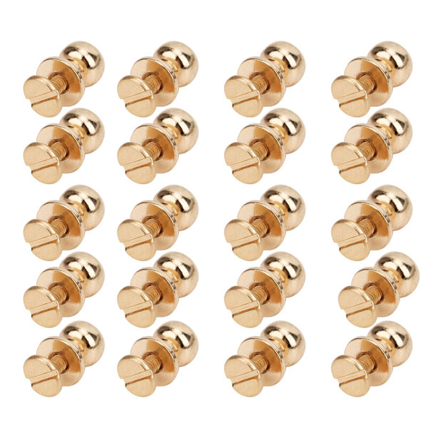 20 kpl 9 x 8 mm tee-se-itse-kopparniitit pyöreällä päällä Nippel-naulakotelo Kengät Tarvikkeet nahalle Kulta 9 x 8 mm