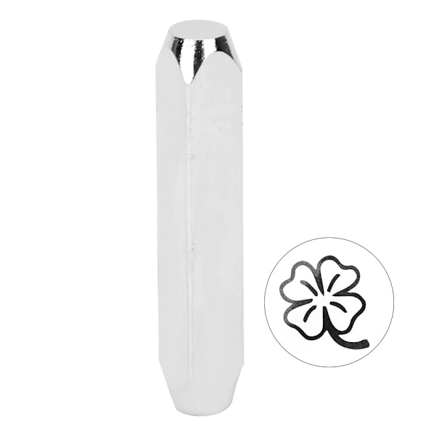 6 mm 1/4 tommer kulstofstål design stempel stanse stemplingsværktøj til DIY læder træ smykker håndværk (kløversymbol)