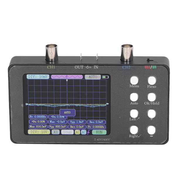 Digitalt oscilloskop 2-kanals bærbar signalgenerator 2Mhz båndbredde 50M samplingsfrekvens 3,2 tommer LCD-skærm med baggrundsbelysning
