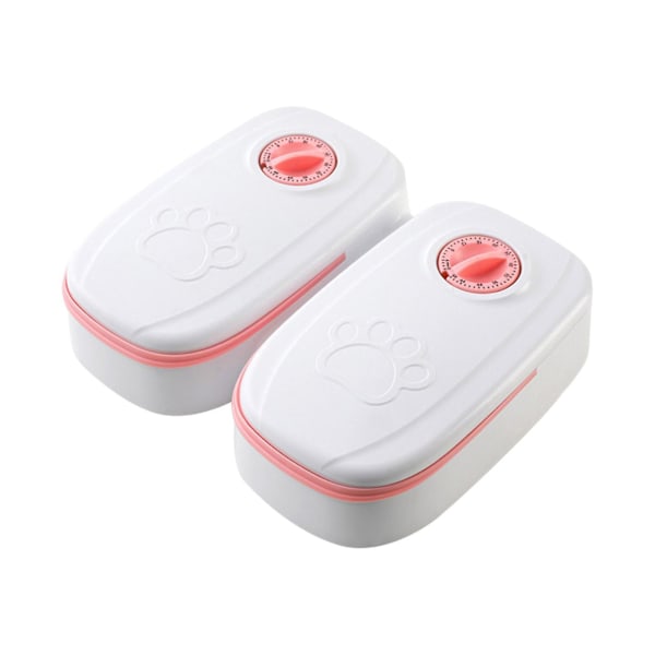 Automatisk husdjursmatare med timer för torrfoder eller halvtorrfoder - 48 timmars timer, rosa