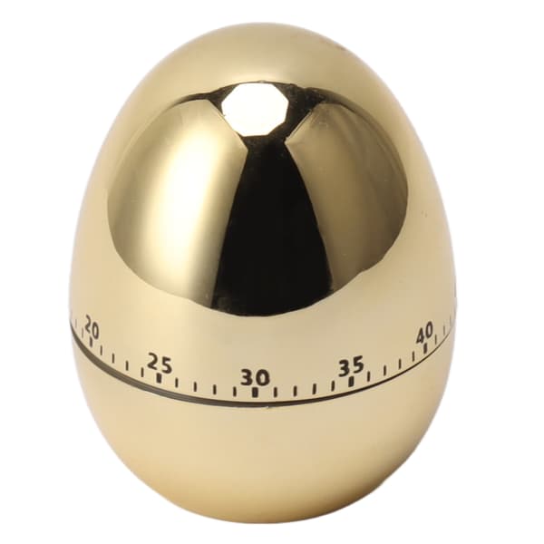 60 Minutter Egg Modell Mekanisk Timer Kokealarm Klokke Manuell Timer for Kjøkken Gull