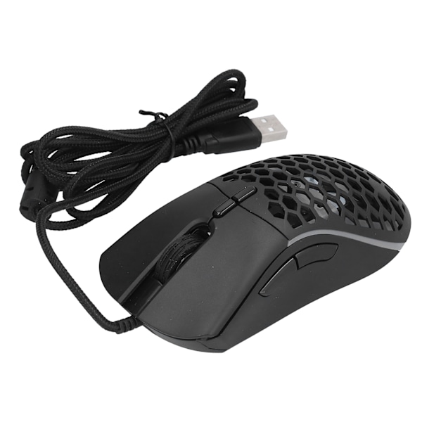 Ledningsbasert mus RGB 7-knapper USB-port Hullet ergonomisk spilldatatilbehør for kontor