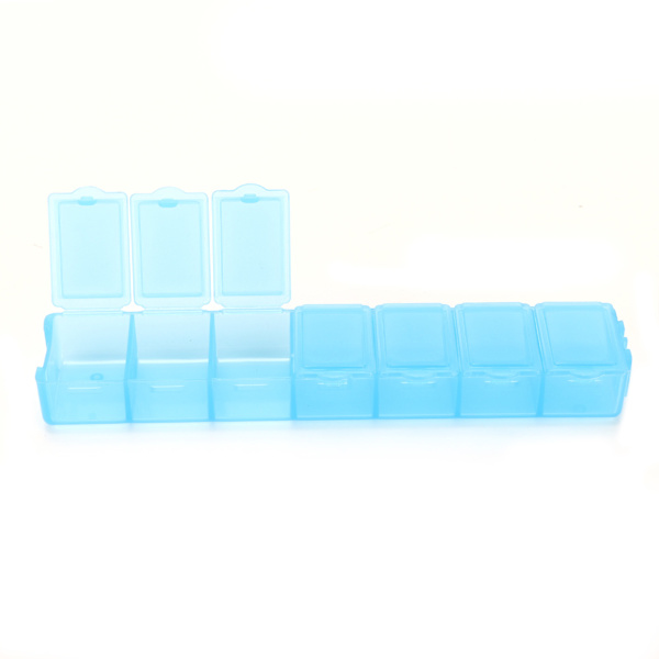 Delbar Opbevaringsboks 7-Grid Akvarelpalette Smykker Rejser Ompackning Plastbeholder Blå