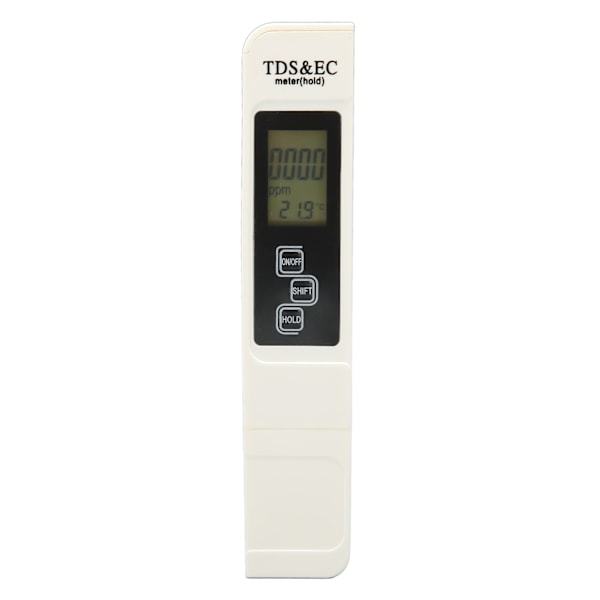Vattentestare 3 Knappar 3 i 1 Vit Horisontell Display Bakgrundsbelysning Funktion Portabel EC Termometer för Vattenbruk