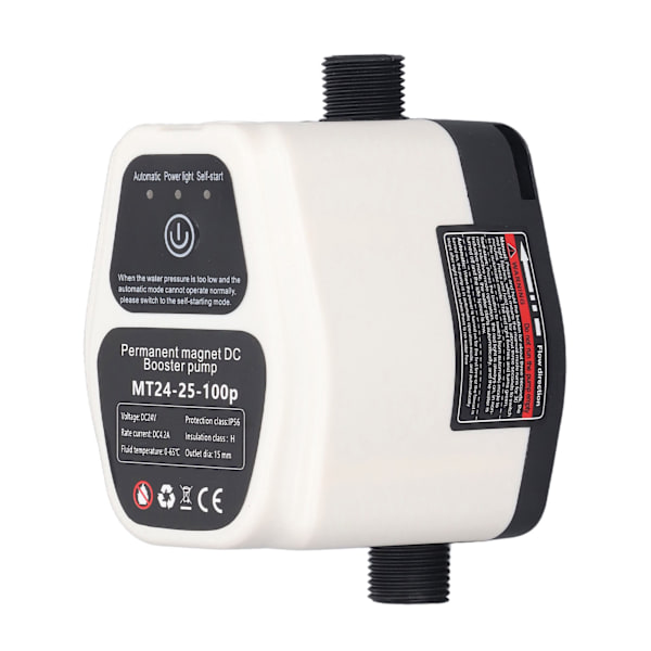 Boosterpumpe 100W 24V 25L Fuldautomatisk Intelligent Sensing Lydløs Vandtryk Booster Pumpe 100‑240V US-stik