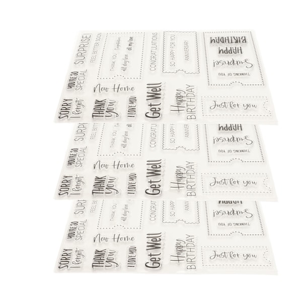 3 stk. klare stempler DIY Interessant Holdbar Gjenbrukbar TPR Materiale Transparent Utseende Preging Scrapbooking Verktøy