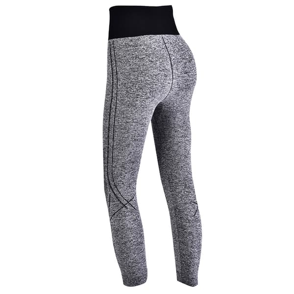Dame Treningsbukser 3/4 Lengde Elastisk Tight Yoga Løpebukser Grå