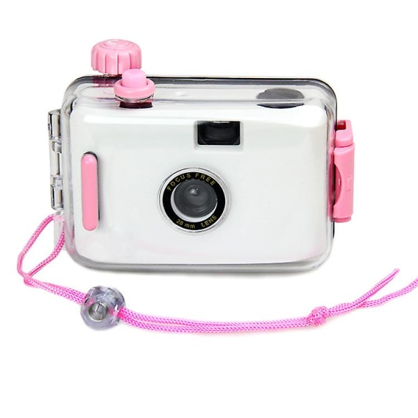Filmkameraringbärare gynnar engångskamera Vattentät 35 mm White pink 35mm film