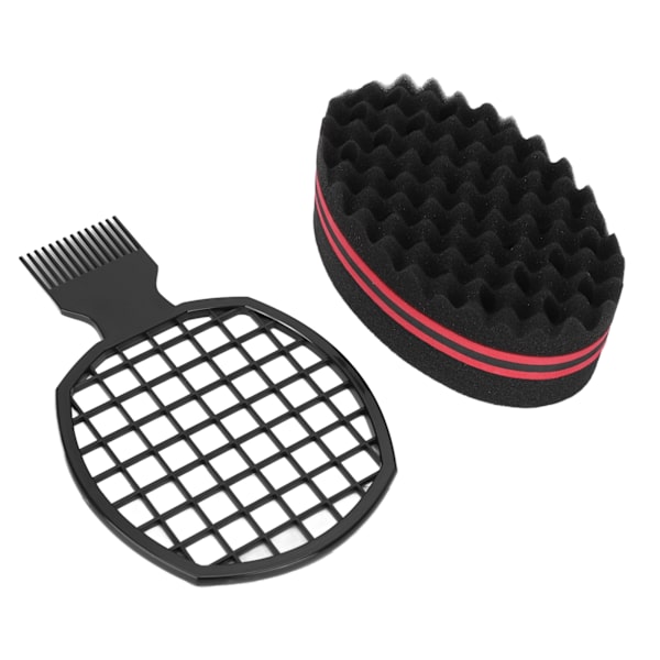 Hair Twist Comb Svampset Hemsalong Professionell Bärbar Afro Hair Sponge Curl Comb Styling Tool