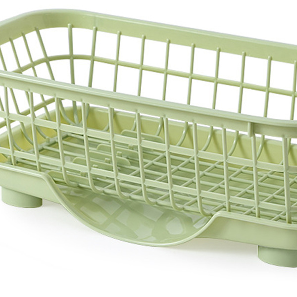 Oppvaskstativ Rask drenering Avtakbar bunn Dreneringsbrett Design Sterk plast Oppvaskstativ for gaffel Spisepinner Grønn