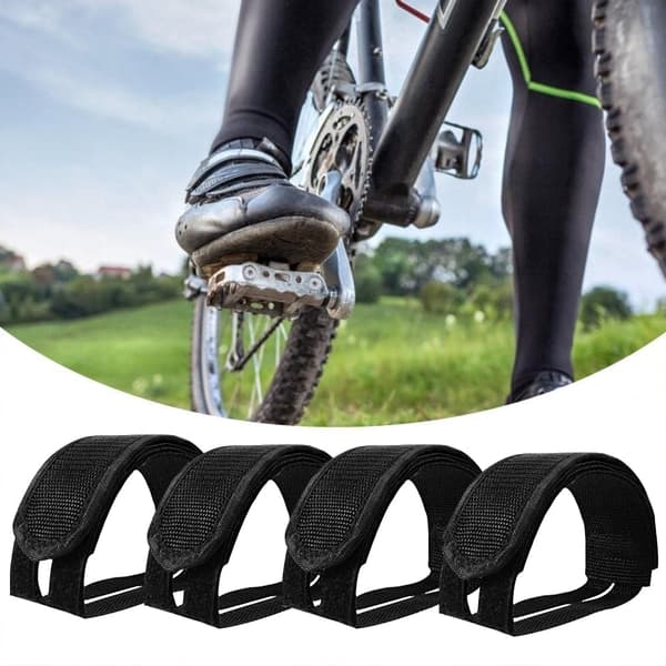 2 par sorte remme til cykelpedaler med fast gear