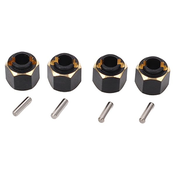 4 stk. RC Hexagonale Nav Adapter Messing Konverteringsadapter til Traxxas TRX4M 1/18 Mini Klatrebil Sort Guld Farve