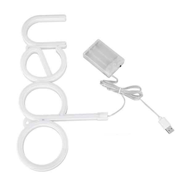 Neon öppen skylt Ljus RGB LED-skylt 13,8 x 7,3 tum batteri USB-driven PVC neon displaylampa för butiksfestrestauranger