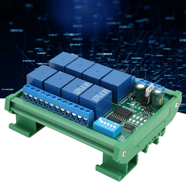 12V 8Channel RS485 Relay PLC Expansion Board för RTU Protocol Remote Control(R4D8A08 R avec botier pour rail DIN)
