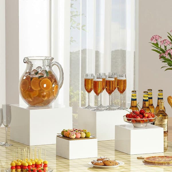 Madudstillingsstander, Display Riser Opbevaringsboks, Stabelbar Buffet Riser, Mad 6Pcs