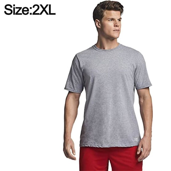 Herre Athletic Performance T-shirt med rund hals i bomuld Outdoor Activewear Kortærmede toppe - Grå L