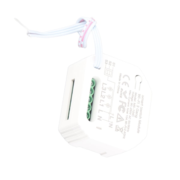Smart Light Switch Module WiFi Home Light Switch Control 3 Gang Wireless Support Smart Speaker för Tuya