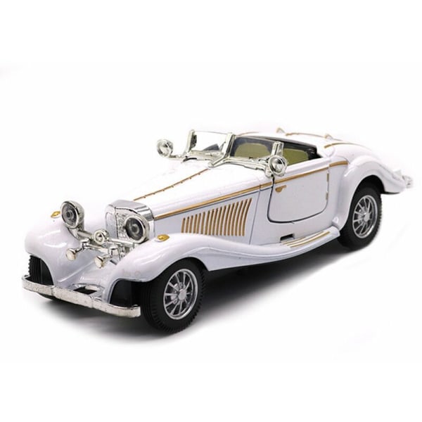 Den nye simuleringsmodellen i 500k legert klassisk bil pryder den hvite engrosbilmodellen for leketøy for barn, modell: hvit