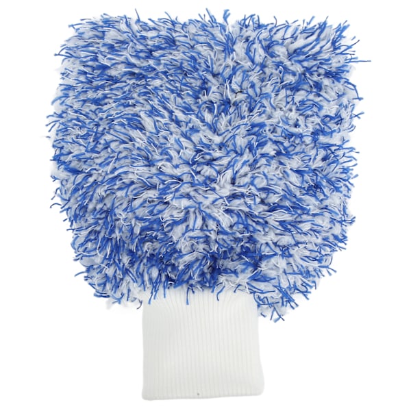 Bilvask Handske Ridsefast Mikrofiber Dobbeltsidet Rengøringsklud Blød Universal Blå