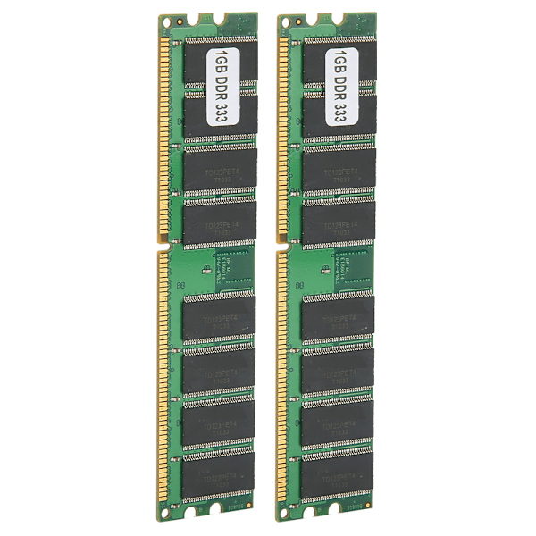 2 kpl muistimoduulit pöytätietokoneelle kaksisivuinen 16 sirua DDR 1 Gt 333MHZ PC-2700