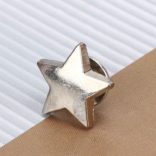 20 st Star Shape Nit Stud Button DIY Kläder Skor Dekoration Tillbehör med skruvar Silver