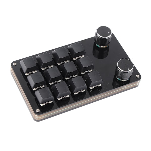 Rødt Bryter Makro Tastatur Plug and Play Ergonomisk Tilpassede Knapper USB Mini Tastatur for Desktop PC 12 Taster 2 Knapper