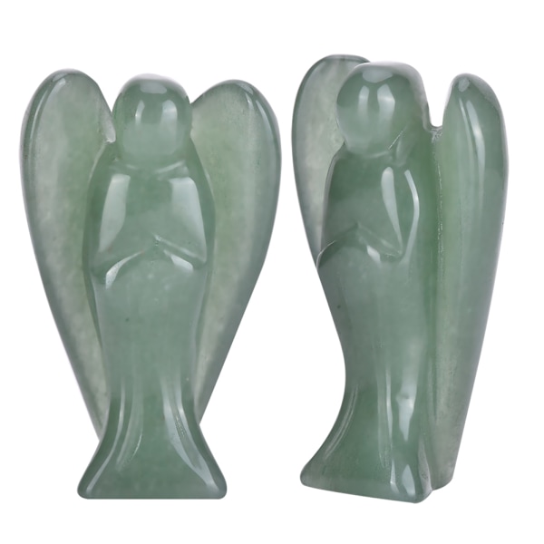 Vacker naturlig, klar kvartskristall Healing Power snidad ängelfigur (#03)