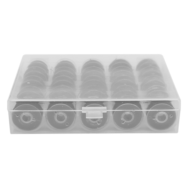 25 stk Spoler med Trådspolning Transparent Spoler til Broderi og Symaskiner Sort Tråd