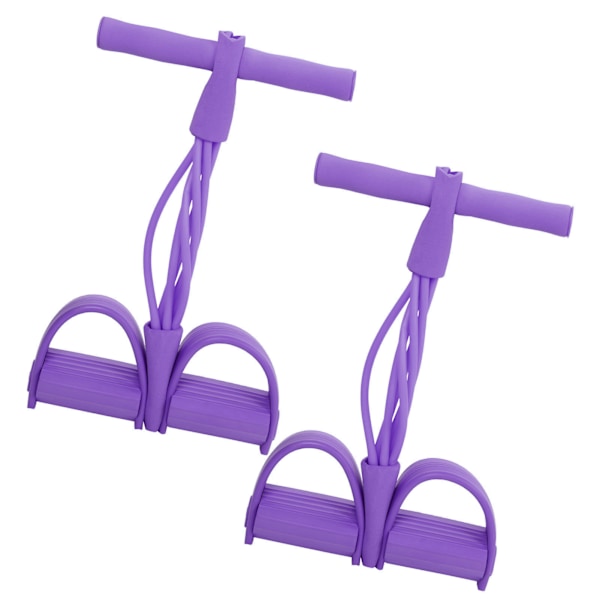 4 rør Elastisk trekktau Sitte opp Trening Pedal Motstandsband Yoga Stretching Treningsutstyr Lilla