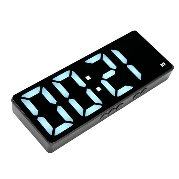 【NX】Digital väckarklocka Multifunktion stor display Modern stil temperaturdisplay LED spegelklocka Kompatibel med hem sovrum