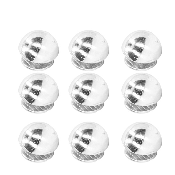 10 mm 100 set svampnitar Runt huvud halvcirkel galvaniseringsprocess Legering svampnitar för väskor Skor Silver