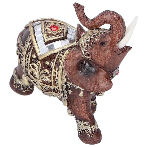 Elefantstaty Harts Skrivbordsfigur Prydnad Hem Vardagsrum Dekoration Gåva Röd M 10x5x10cm