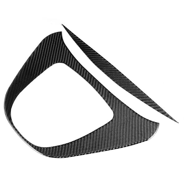 2-delt sett Myk ekte karbonfiber Senterkonsoll Girspak Multimedia Panel Trim Passform for Benz V-klasse 20152020