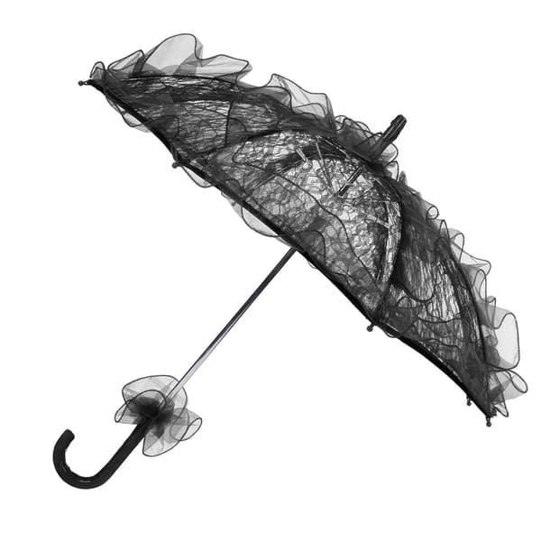 Bryllupsbrudeparaply Unikt foldbart blondestof Parasol Paraply Performance rekvisitter Sort