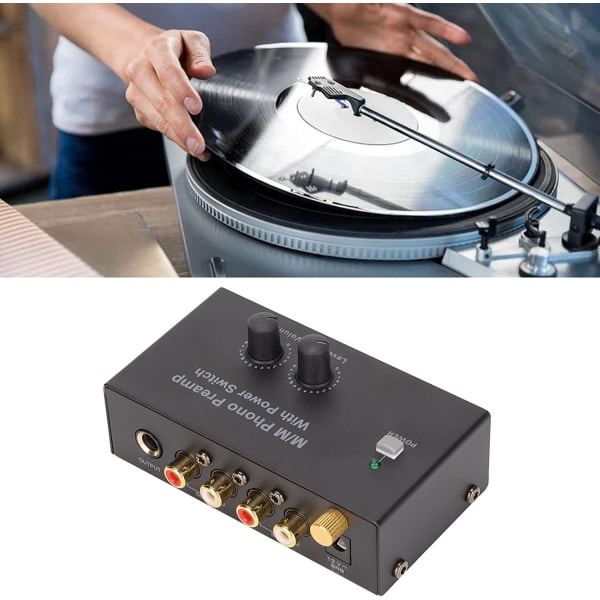 PMM Platespiller Mini Audio Stereo HiFi Fonograf med DC 12V Adapter
