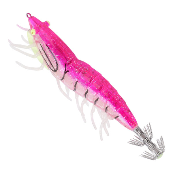 Fake Wood Reker Age Fiske Wobbler Blekksprut Jig Kunstig Selvlysende Blekksprut Krok Lokker Rosa