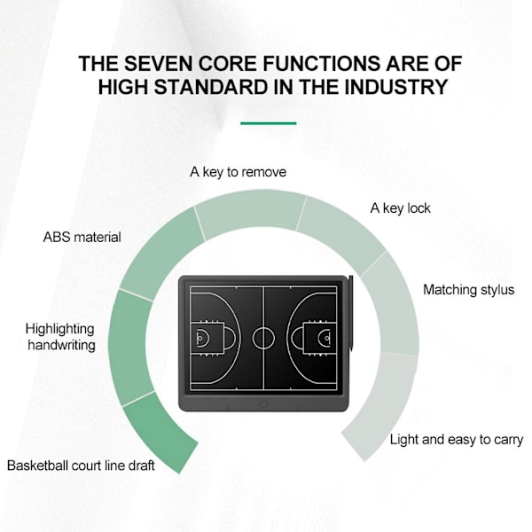 15' Fotboll Basketboll Coachtavla Elektronisk Urklipp Papperslös LCD Skrivtavla