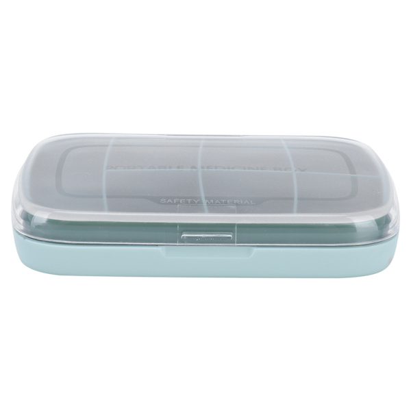 Bärbar förseglad tablettlåda 7Grid Large Capacity Medicine Container Grön för resor