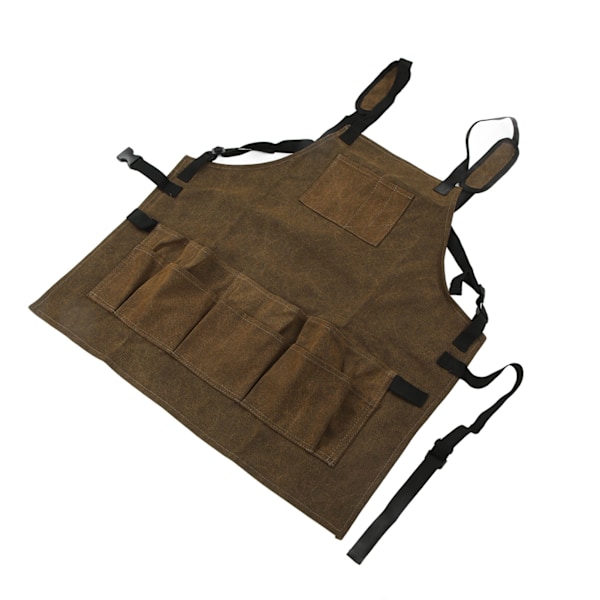Handla Förkläde Stor Kapacitet Tvättad Canvas Material Vikbart Mud Färg Universal Style Träbearbetningsförkläde för grillning