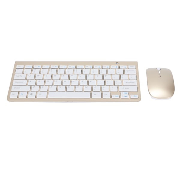 Tangentbord Mus Combo Trådlös 2.4G USB Ultraslim Bärbar Ergonomisk, slitstark tangentbord och mus för Notebook ComputerGold