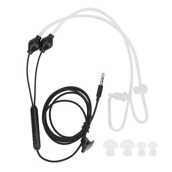 Air Tube Hörlurar Hörsnäckor Hörlurar med kabel med handfri mikrofon för Samsung 3,5 mm uttag (Noir)