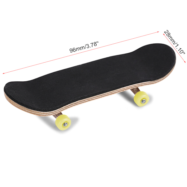 1. Lønnetre Finger Skateboard med Griptape og Kasse Reduser Trykk Gule