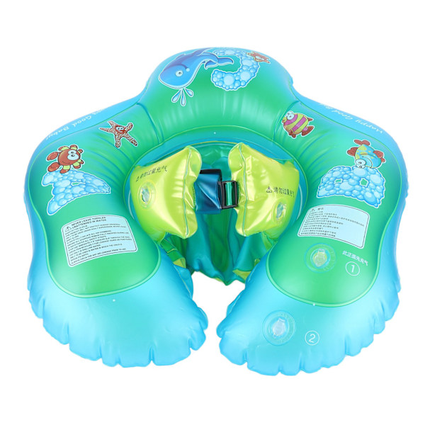 Baby Simring PVC Cartoon Uppblåsbar Simflot Barn Anti Flip Pool Float med flytväst